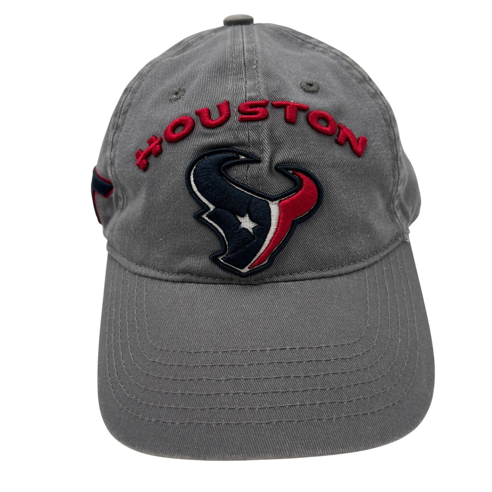 NFL Houston Texans Pro Standard Gray Wool Blend Leather Strapback Dad Hat Cap